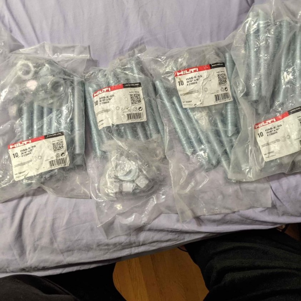 Hilti  anchor bolt 6in by 3/4